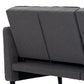 Convertible Bed with Couch, Button Tufted Fabric Sofa Bed with Adjustable Back for Living Room, Charcoal Grey