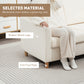 2-Seat Sofa Two-Seater Couch with Armrests and Wood Legs for Living Room, Bedroom, Cream White