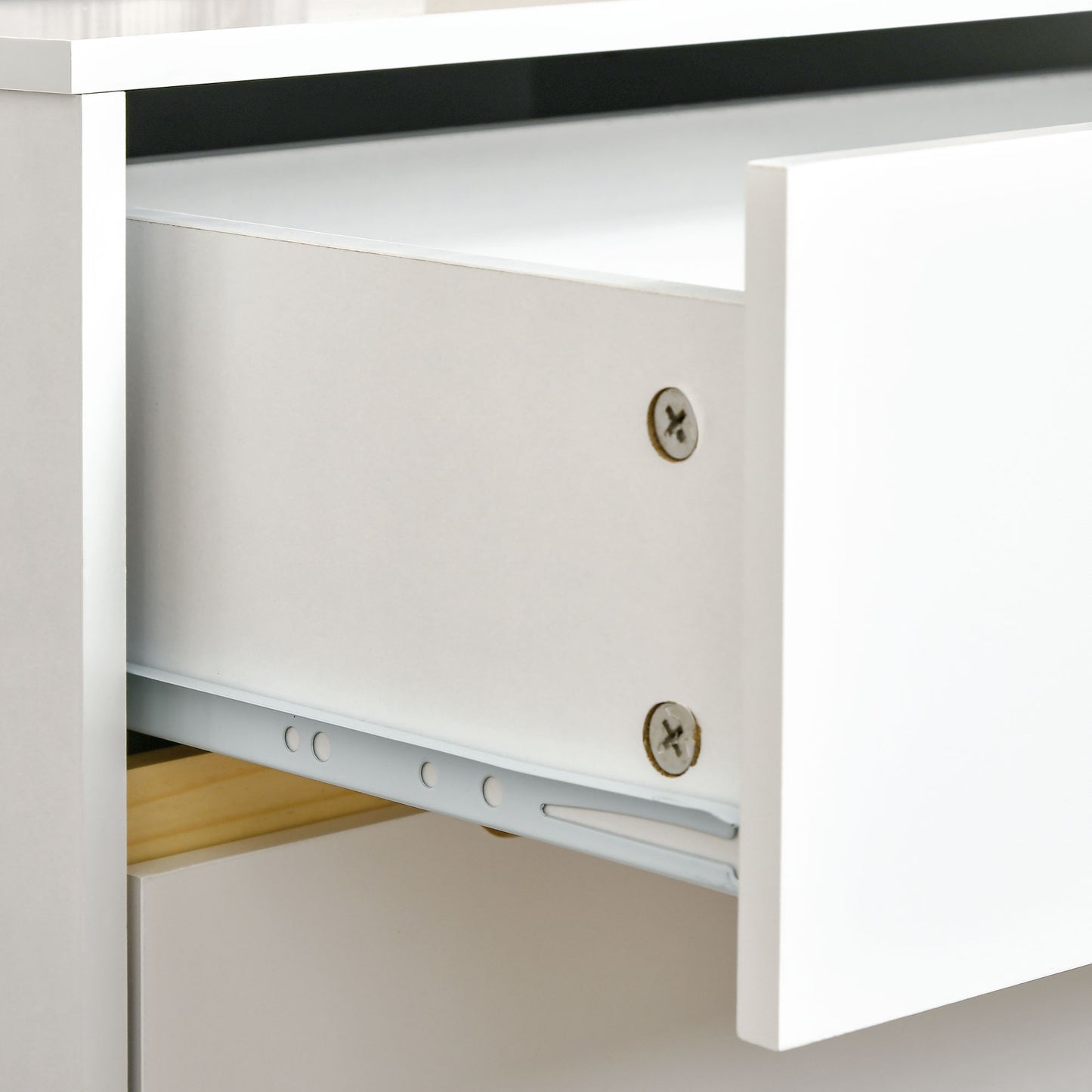 Nightstand, Bedside Table with 2 Drawers, Modern Side End Table with Solid Wood Legs for Bedroom, White