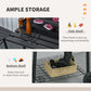 30" Charcoal Barbecue Grill with Wheels Outdoor Barbecue with Adjustable Charcoal Rack, Storage Shelf, Wheel, for Garden Camping Picnic