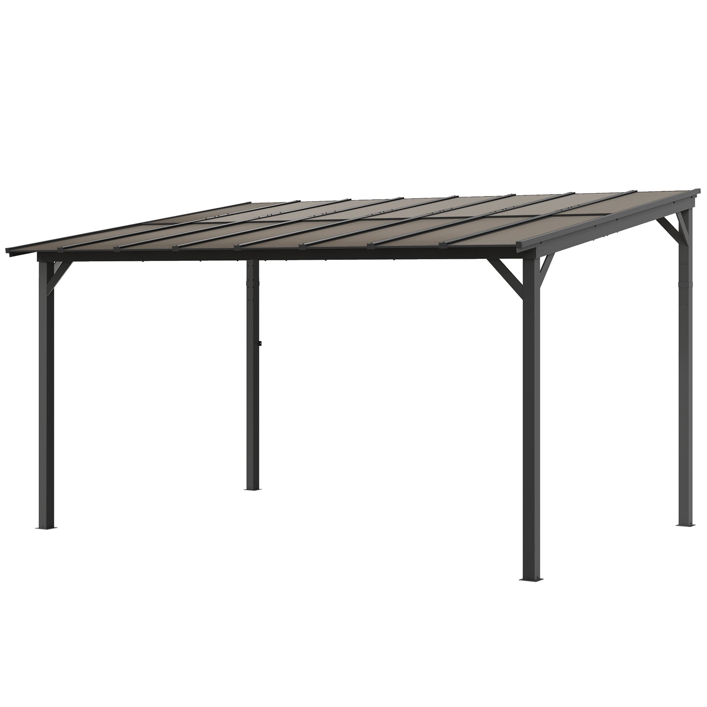 Hardtop Gazebo Wall-Mounted / Free Standing Outdoor Pergola with UPF 50+ & Waterproof Polycarbonate Roof