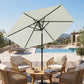 Cream White Patio Sun Umbrella with 6 Ribs