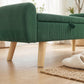 Storage Ottoman, 59" Corduroy End of Bed Storage Bench for King Size Bed with Wooden Legs and Rolled Arms, Dark Green