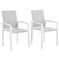Set of 2 Outdoor Garden Chairs, Stackable Patio Dining Chairs with Breathable Fabric, Armrests and Backrest, Light Grey