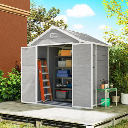6' x 5' Wood Garden Shed with Lockable Doors and Vents
