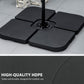 4 Piece Umbrella Base Stand w/ U Locking, 132 lb Capacity Water or 172 lb Capacity Sand, Black