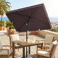 6.5x4ft Rectangle Patio Umbrella Aluminum Tilt Adjustable Garden Parasol Sun Shade Outdoor Canopy Coffee