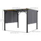 10' x 10' Retractable Pergola Canopy for Backyard, Grey