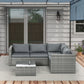 3 Pieces Rattan Wicker Outdoor Conversation Furniture Set w/ Loveseats Coffee Table Cushions for Garden, Patio, Beige