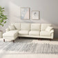 Modern L-Shape Sectional Sofa with Reversible Chaise - Cream White