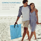 2 Pieces Beach Lounge Chair, Outdoor Folding Chaise Lounge Set w/ Pillow for Sunbath, Snap, Blue
