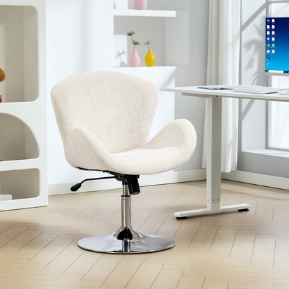 Velvet Swivel Office Chair with Bucket Seat