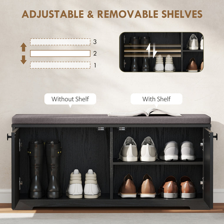 Shoe Storage Bench with Padded Seat