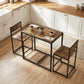 Dining Table Set, Industrial Dining Set for 2, Kitchen Table and Chairs for Small Space, Dining Room Table with Chairs