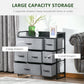 7-Bin Dresser Storage Tower Cabinet Organizer Unit, Easy Pull Fabric Bins with Metal Frame