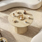 Round Coffee Table, 31.5" Center Table, Natural Wood