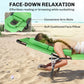 Folding Chaise Lounge Chair, Reclining Beach Tanning Chair with Face Hole, Pillow, 4-Position Adjustable Lay Flat Sun Lounger, Steel Frame for Outdoor Patio Pool, Green