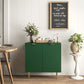 Modern Kitchen Storage Cabinet, Sideboard Buffet Cabinet with Adjustable Shelves and Metal Legs for Kitchen, Green