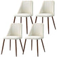 Velvet Dining Chairs Set of 4 with Steel Legs - Cream White