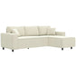 L-Shaped Corduroy Sectional Sofa with Reversible Chaise - Cream White