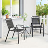 Stackable Outdoor Dining Chairs Set of 2, for Patio, Balcony, Deck, Garden, Black