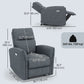 Power Recliner Chair with USB Ports and Footrest - Charcoal Grey