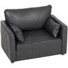 PU Leather Accent Chair with Pillows - Black
