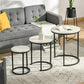 Nesting Tables Set of 3, Round Coffee Table, Stacking Side Tables with Steel Frame for Living Room, Grey