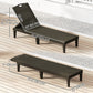 Outdoor Lounge Chair Set of 2, Waterproof Resin Lounge Chairs with 4-Position Adjustable Backrest for Backyard, Black
