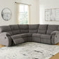 Museum - Pewter - 2-Piece Reclining Sectional With Raf Reclining Loveseat - Fabric