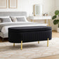 Channel Tufted Upholstered Bedroom Bench - Black