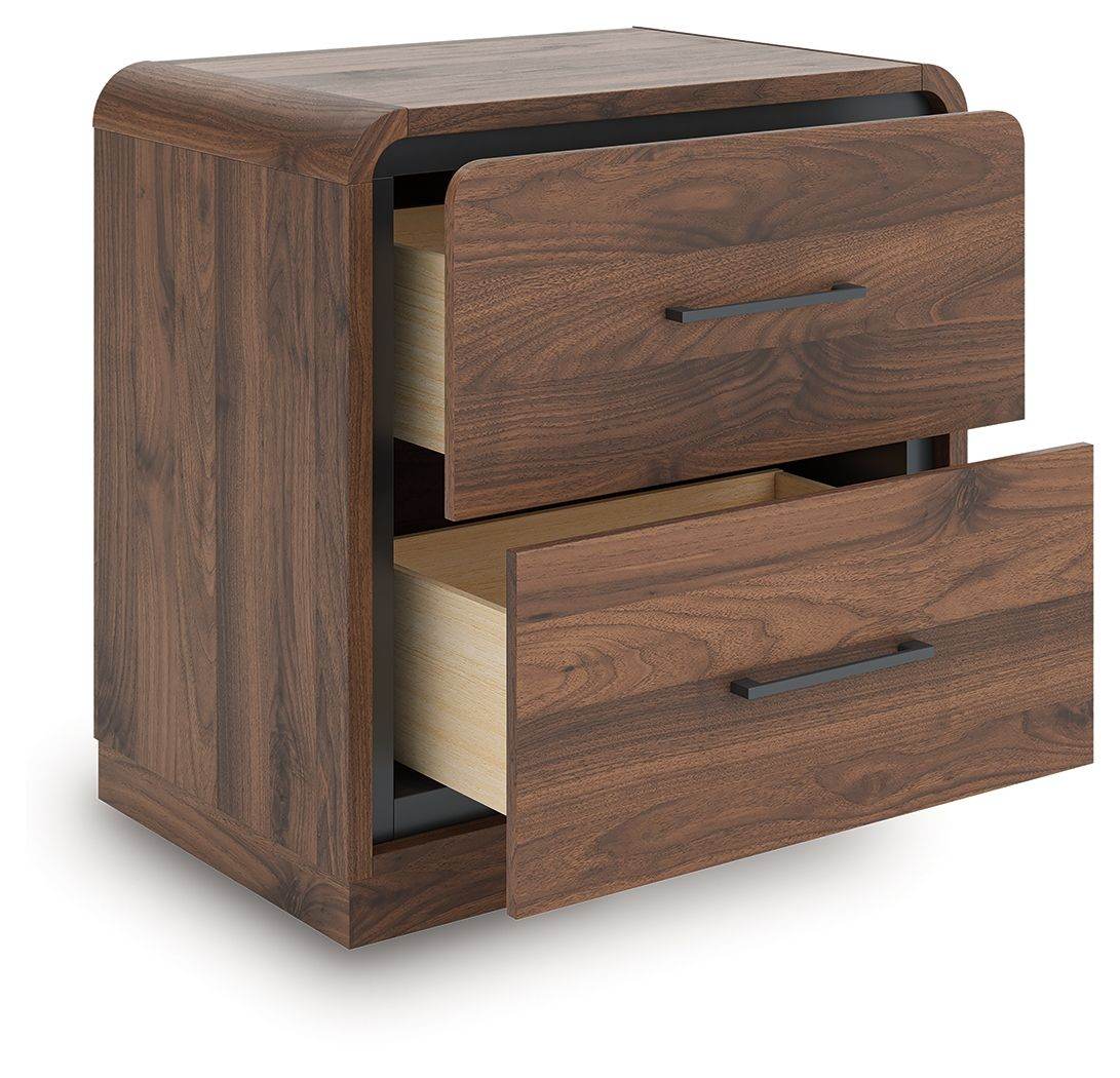 Fortlorn - Walnut Brown - Two Drawer Night Stand - Forward Furniture
