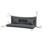 4-Piece Back and Seat Cushion Pillows Replacement and Pillows, Patio Chair Cushions Set with Ties, Grey