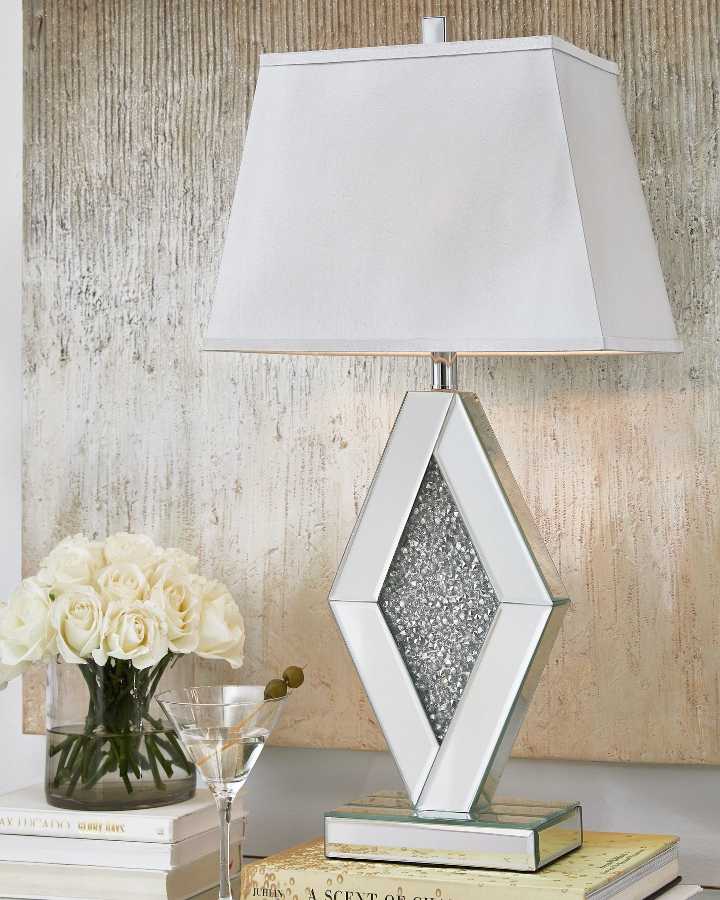 Prunella - Silver Finish - Mirror Table Lamp