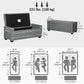 Upholstered Flip Top Storage Bench Fabric Ottoman for Bedroom, Living room, Light Grey