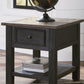 Tyler - Grayish Brown / Black - Rectangular End Table