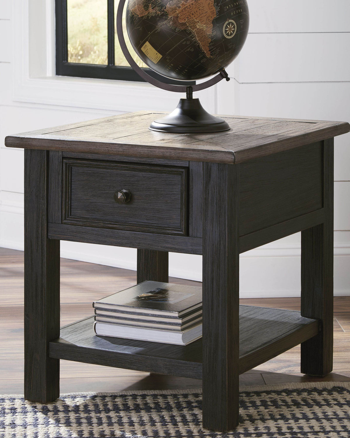 Tyler Creek - Grayish Brown / Black - Rectangular End Table - Forward Furniture