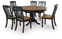 7 Pc. Table, 6 Chairs