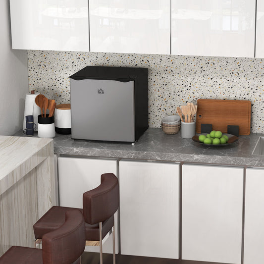 1.1 Cu. Ft. Mini Freezer, Compact Upright Freezer with Reversible Door, Removable Shelf, Adjustable Temperature, Silver