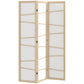 66.9" Folding Room Divider, 3 Panel Wall Partition with Wood Frame for Bedroom, Home Office, Natural Wood