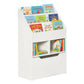 Kids Bookshelf Bookcase, Montessori-Inspired Multi-Shelf Rack Organizer with Moveable Drawer for Books for Reading Nook, Classroom, Bedroom, Playroom, White