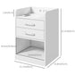 Tall Nightstand with Charging Station and LED Lights, Small Bedside Table with AC Outlets, USB Ports, 2 Drawers, Shelf