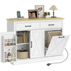 Tilt-Out Garbage Cabinet with Charging Station - White