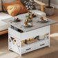 Modern Coffee Table, Lift Top Center Table with Fabric Drawers and Hidden Storage for Living Room, Cement Grey