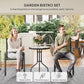 3 Pieces Bistro Set, Small Patio Furniture Set with Stackable Mesh Chairs, Glass Table for Garden, Light Mixed Brown