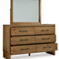 Sherbana - Light Brown - Dresser And Mirror