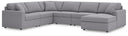 6 Pc. Sectional With Raf Corner Chaise