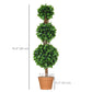 2 Pack 35.5" Artificial Trees, Boxwood Topiary Ball Trees with Pot for Indoor, Outdoor, Home Office, Living Room, Green