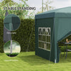 10' x 10' Dark Green Pop-Up Party Tent Gazebo with Carry Bag