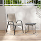 Outdoor Bistro Set of 3, 3-Piece Patio Set with Breathable Mesh Fabric, Stackable Chairs and Square Table, Brown